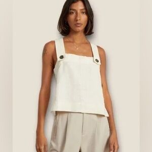 Everlane The Apron Linen Tank in Canvas Size 6